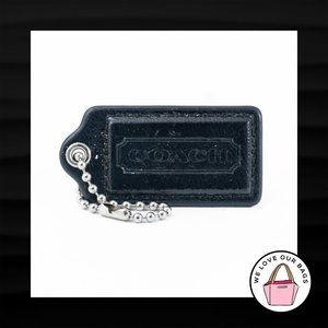 2.5" Large COACH BLACK PATENT LEATHER KEY FOB BAG CHARM KEYCHAIN HANG TAG